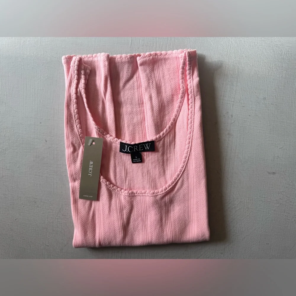 NWT JCREW 100% Cotton Pointelle tank top in Baby Pink